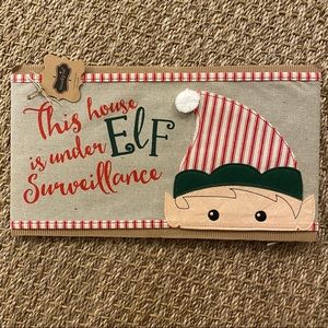 NWT mudpie pillow wrap, Christmas themed “This house is under Elf surveillance.”